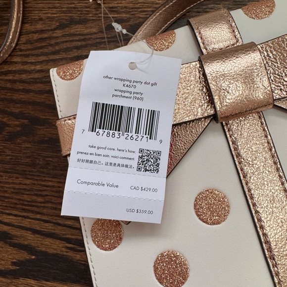 Kate Spade Wrapping Party Gift Box Crossbody & Matching Small Pouch - Picture 3 of 7